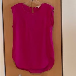 Rebecca Taylor cap sleeve high low blouse